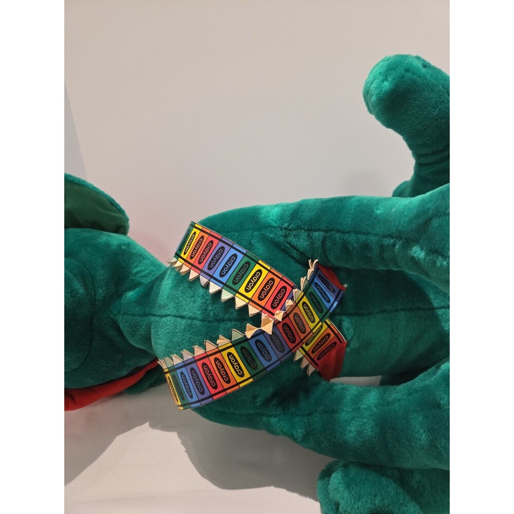 Vtg 24" Nanco 2000 Bright Green Chihuahua Plush Dog Crayon Bandolier Red Beret - Picture 8 of 12